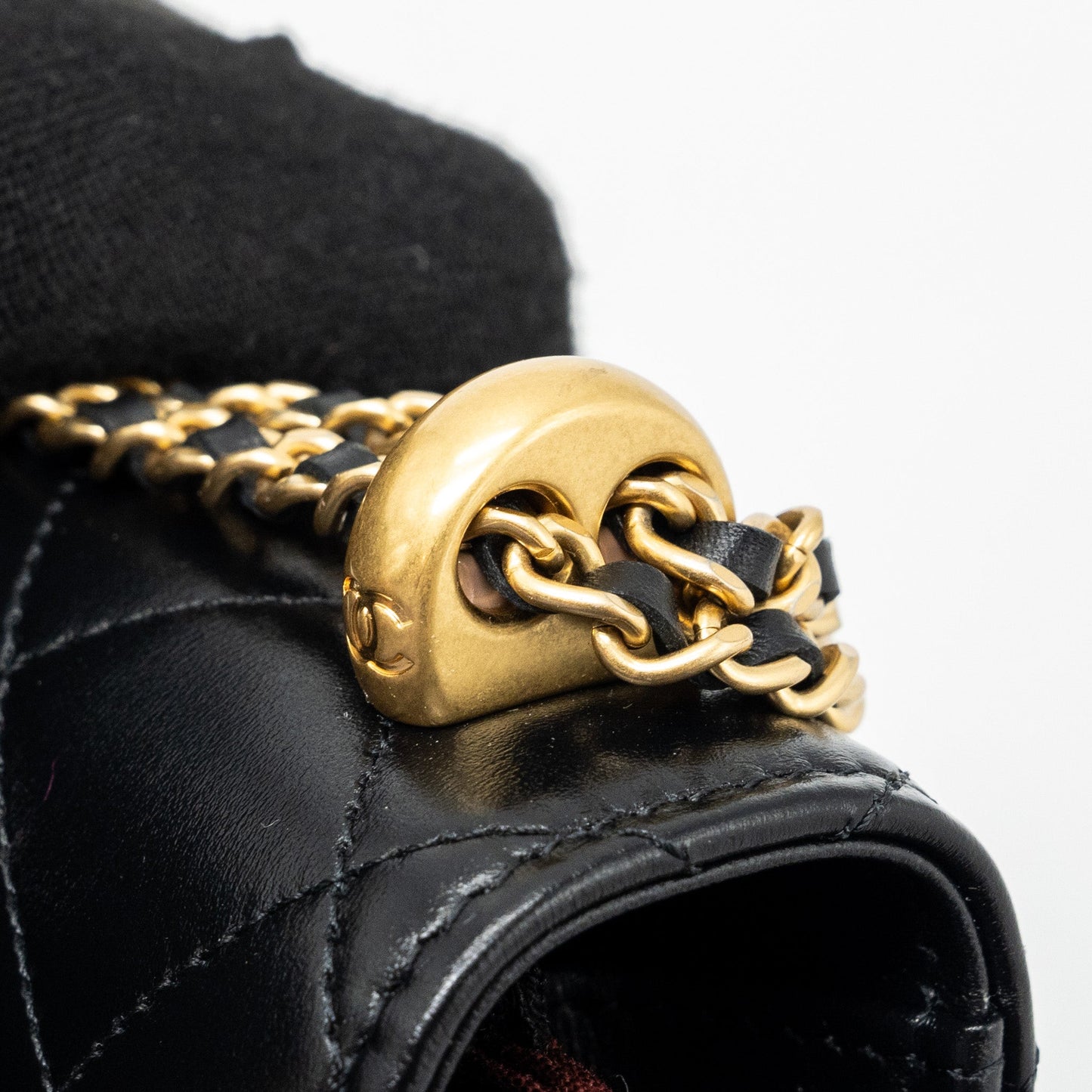 Chanel 24C gold Crush wallet on chain calfskin black  (microchip)