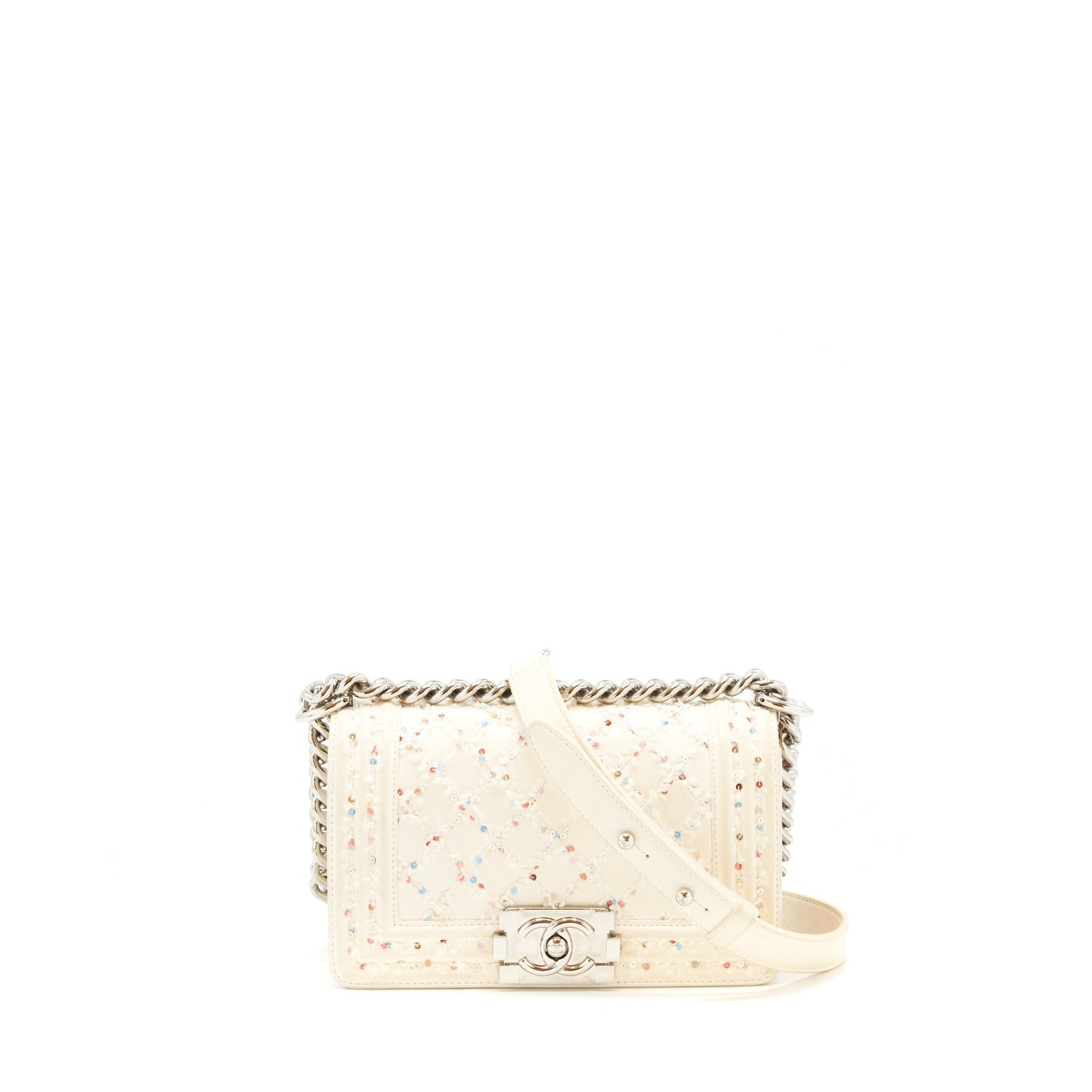 Chanel Small boy bag limited white
