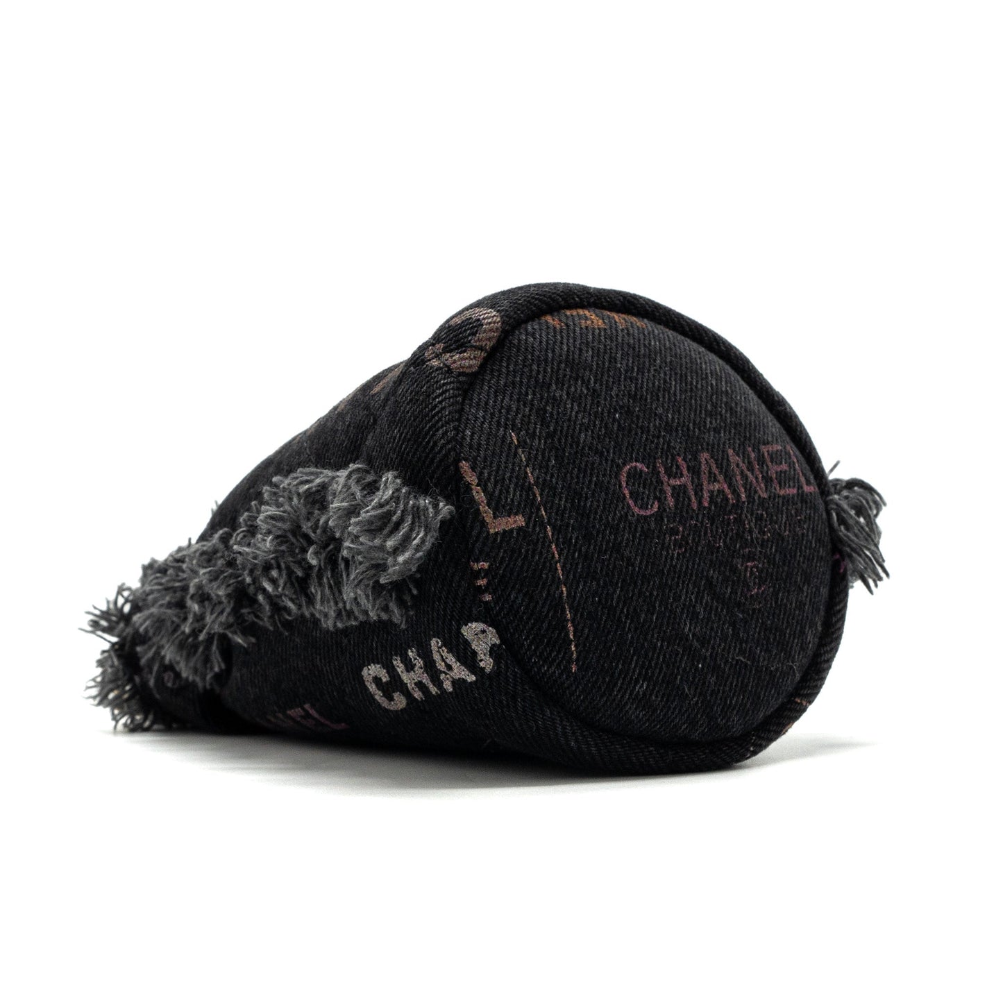 Chanel Super Mini Bucket Bag Black Denim L