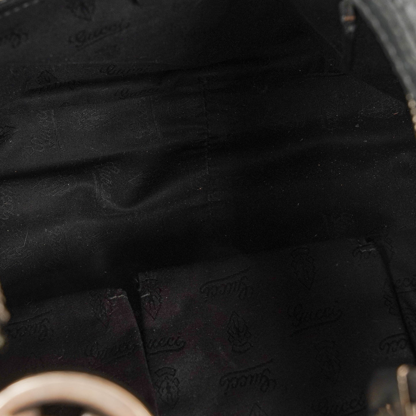 Gucci Guccissima Black Leather Hobo Bag