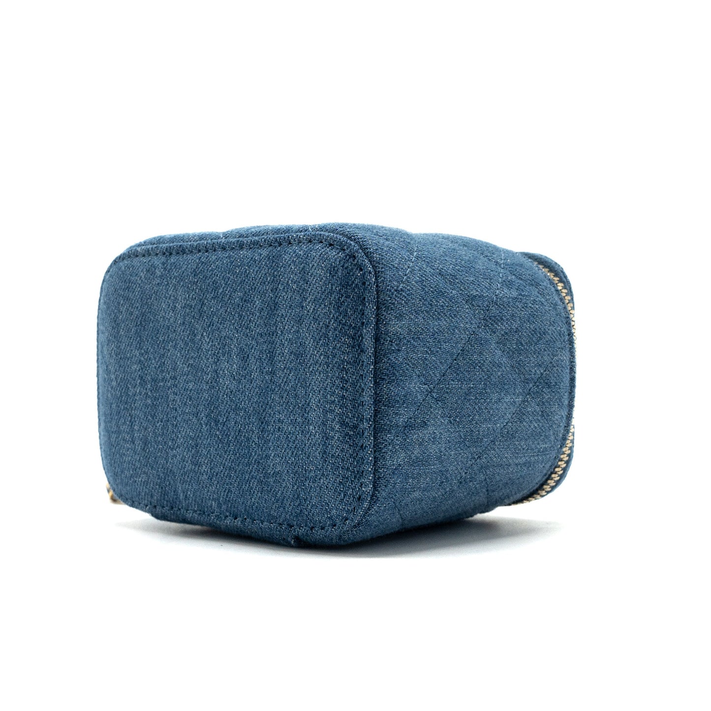 Chanel Pearl Crush Mini Vanity Case Denim Blue Brushed