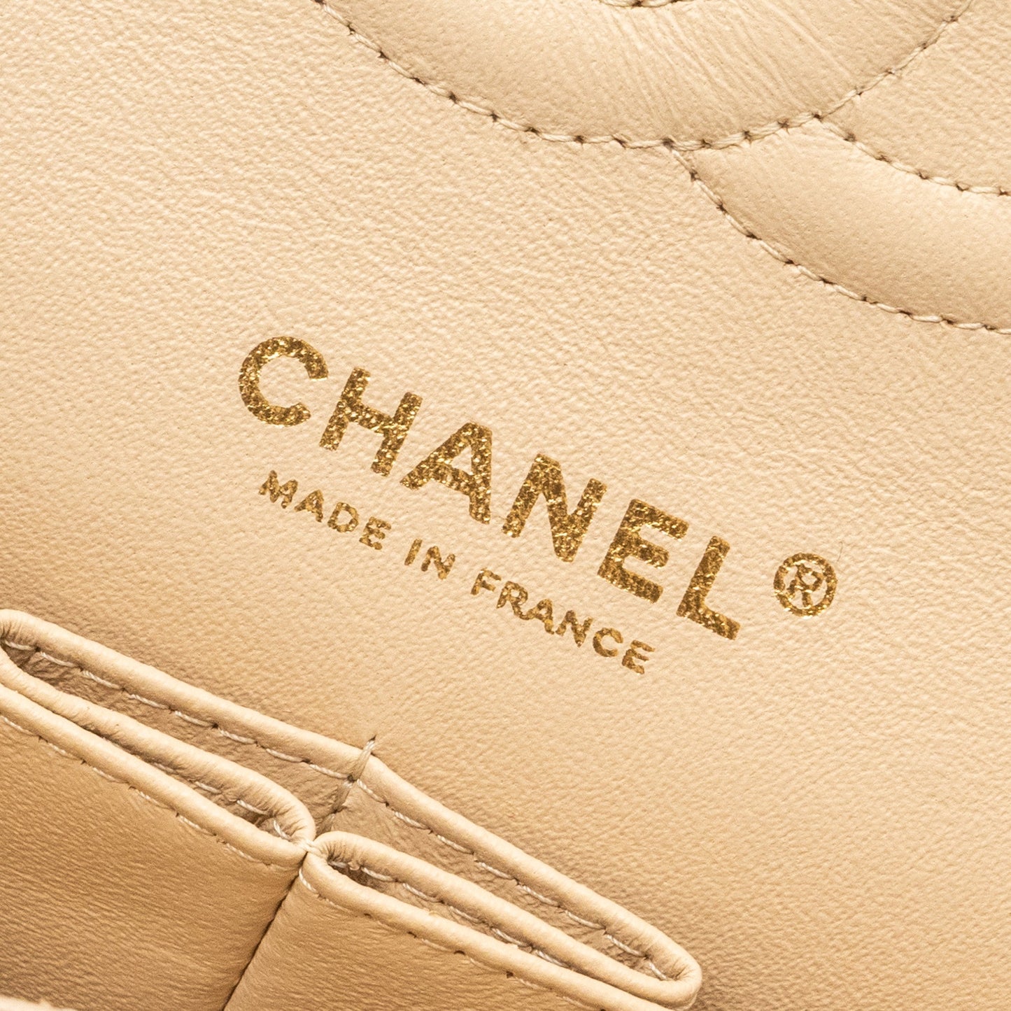 Chanel medium classic double flap bag caviar beige