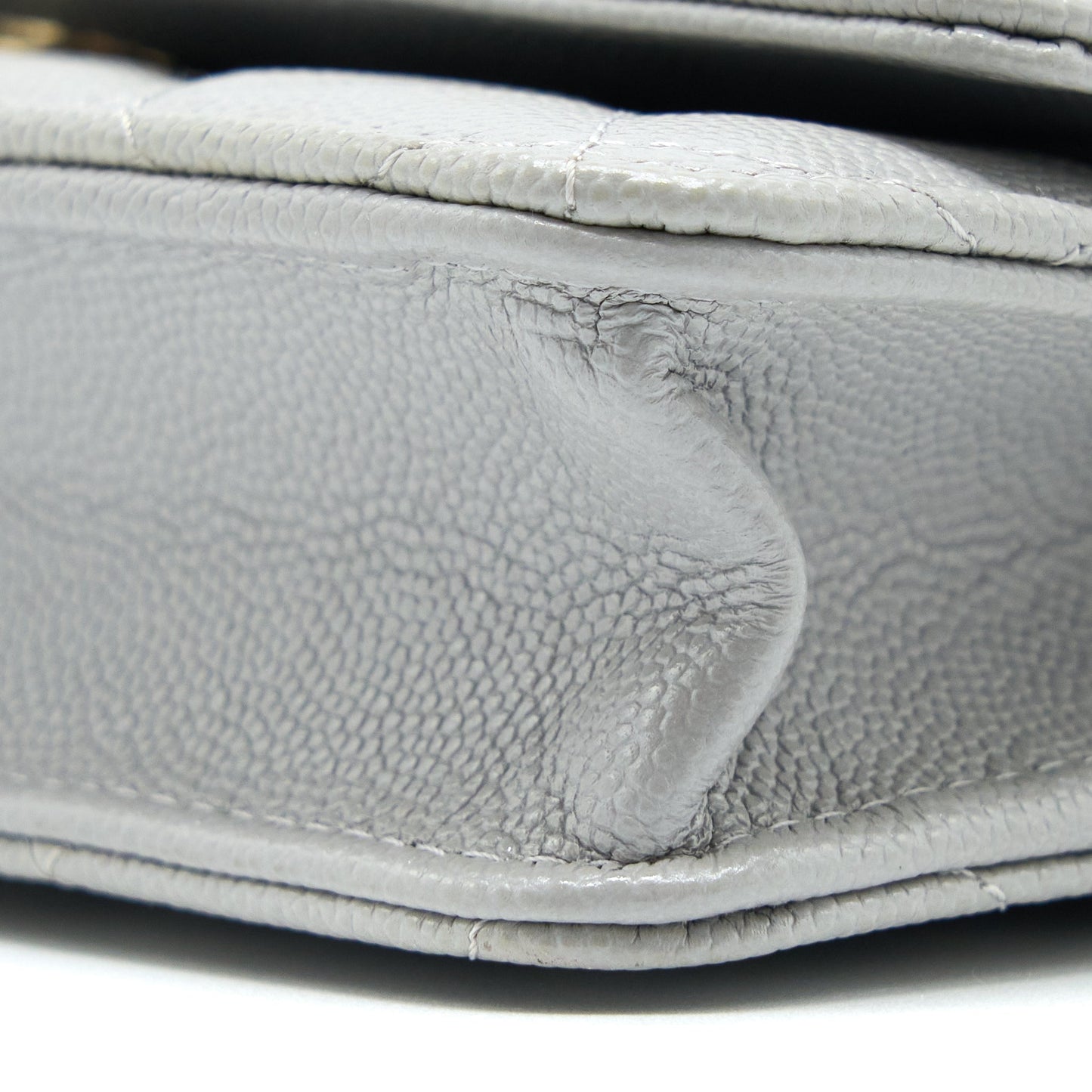 Chanel Classic Wallet on Chain Caviar Light Grey L (Microchip)