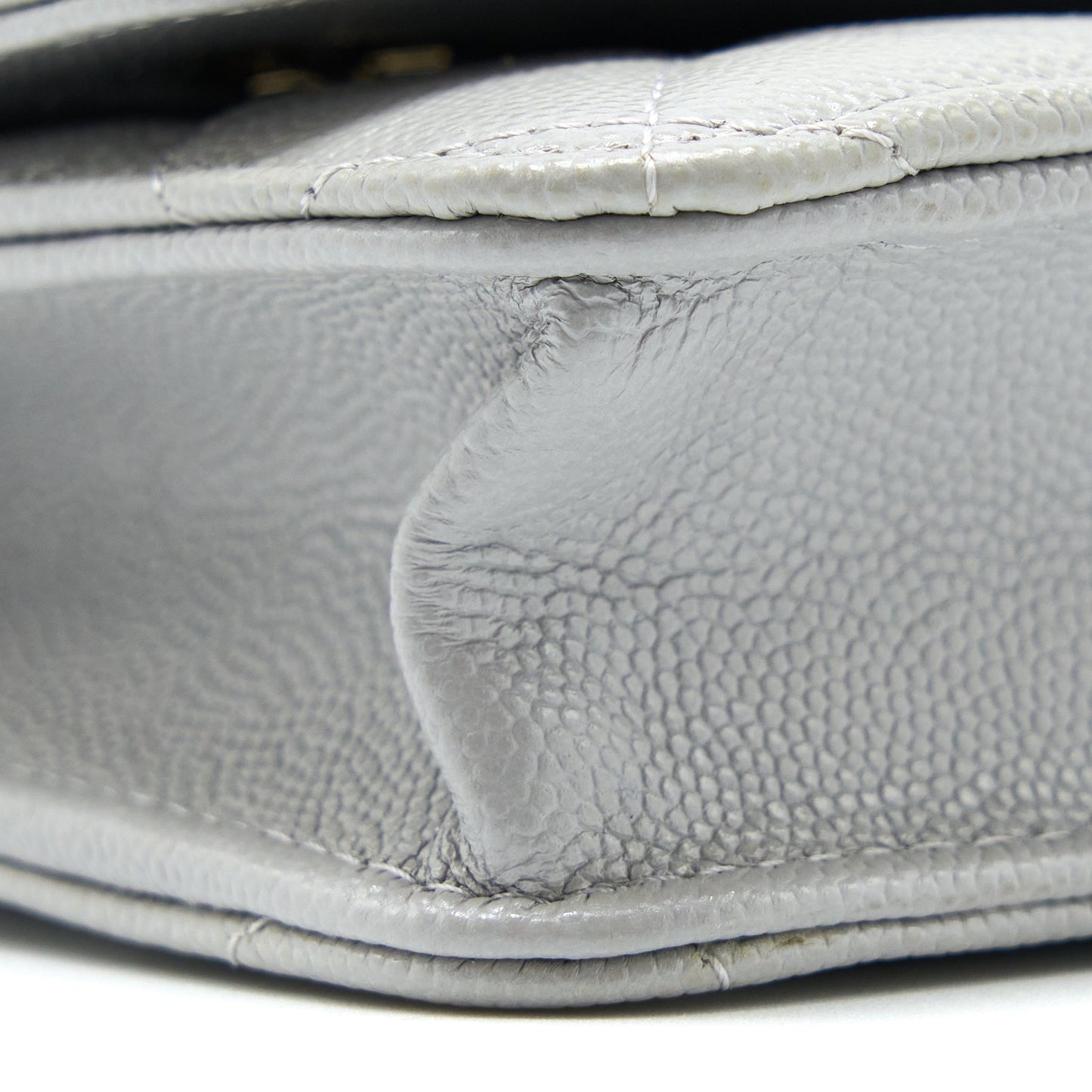 Chanel Classic Wallet on Chain Caviar Light Grey L (Microchip)