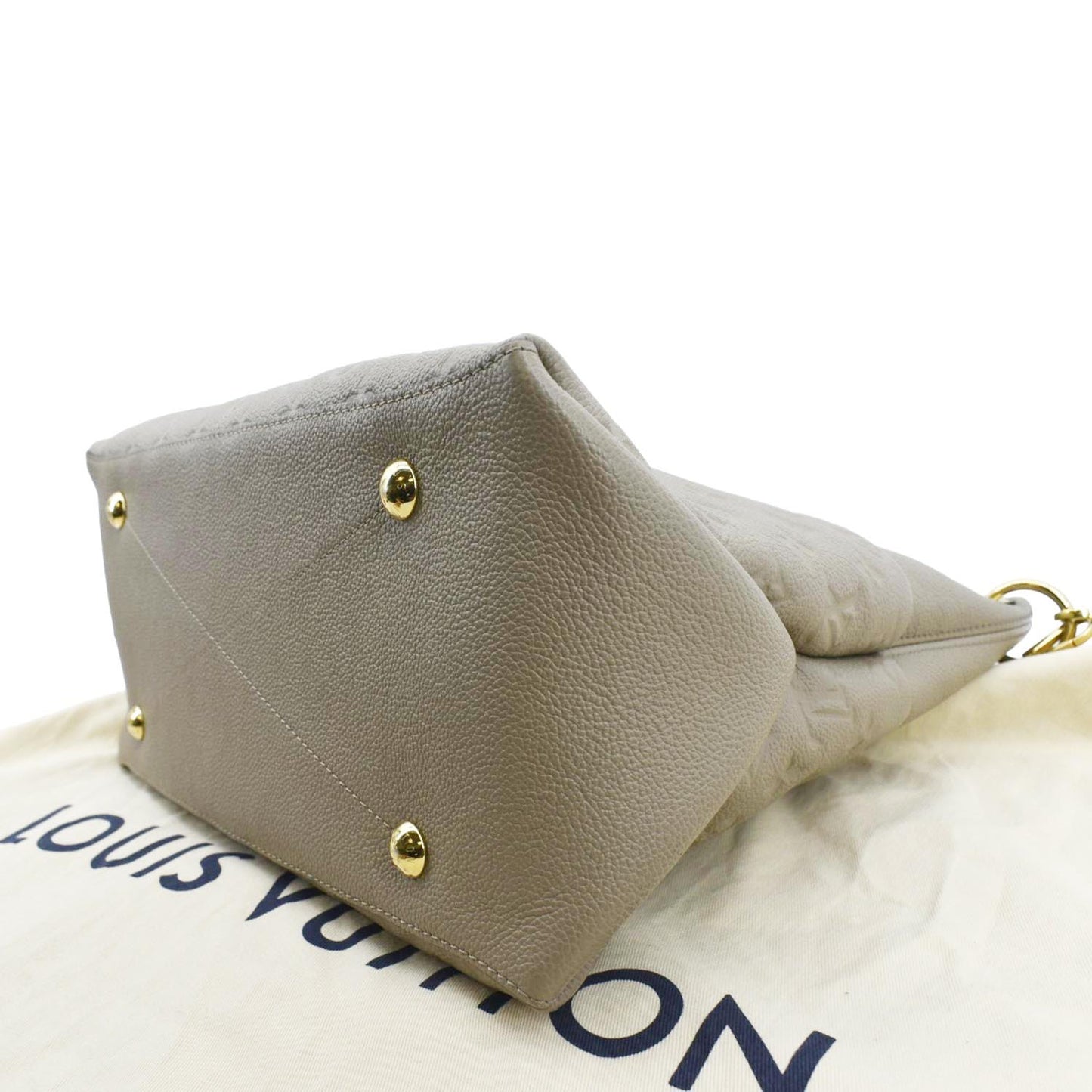 LOUIS VUITTON Maida Monogram Empreinte Leather Hobo Shoulder Bag Tourterelle