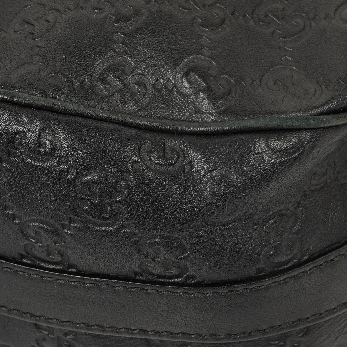 Gucci Guccissima Black Leather Hobo Bag
