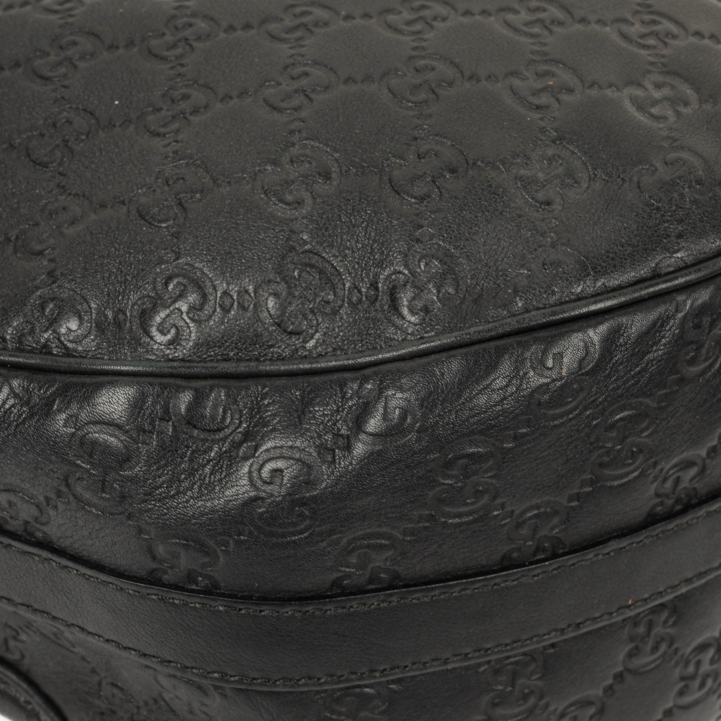 Gucci Guccissima Black Leather Hobo Bag
