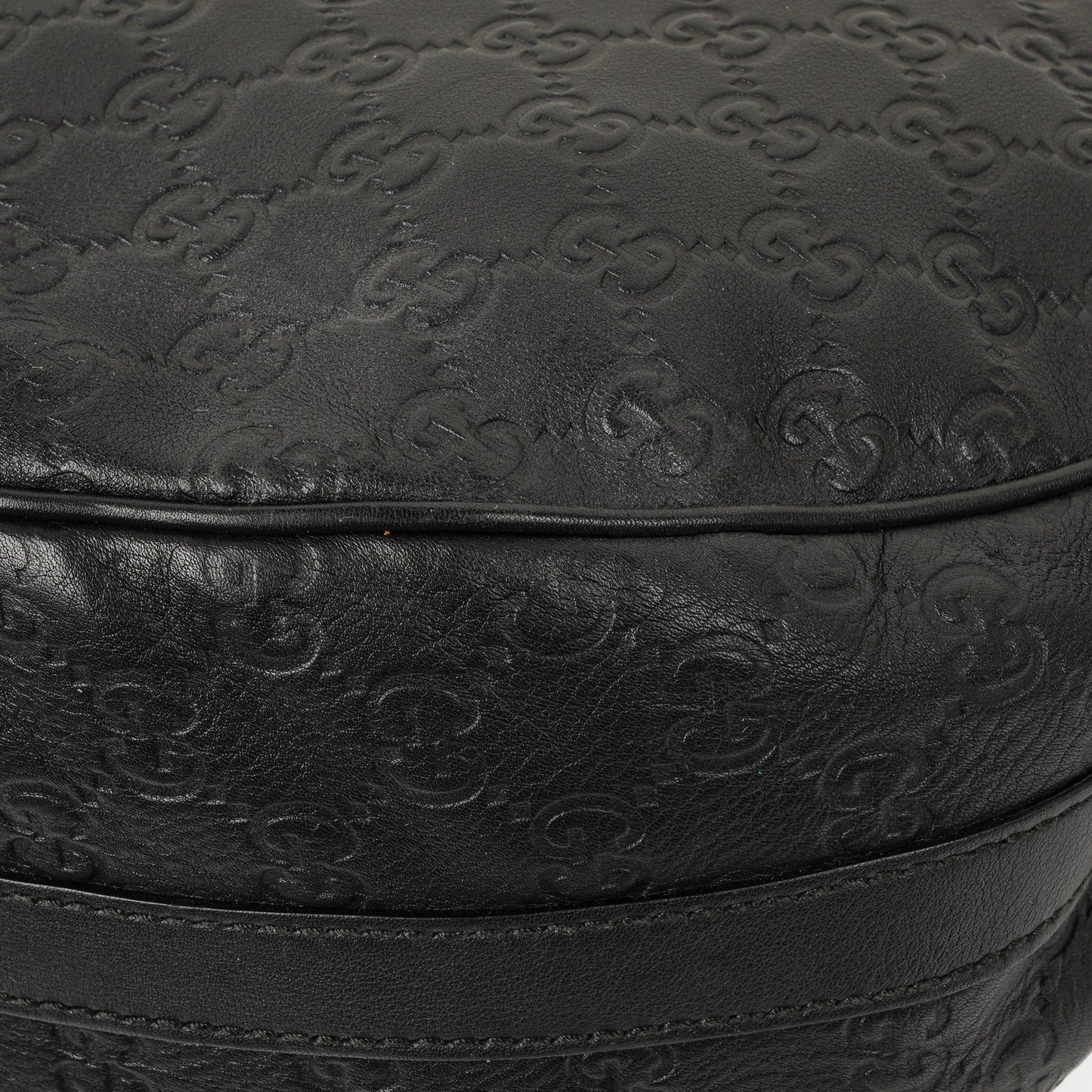Gucci Guccissima Black Leather Hobo Bag