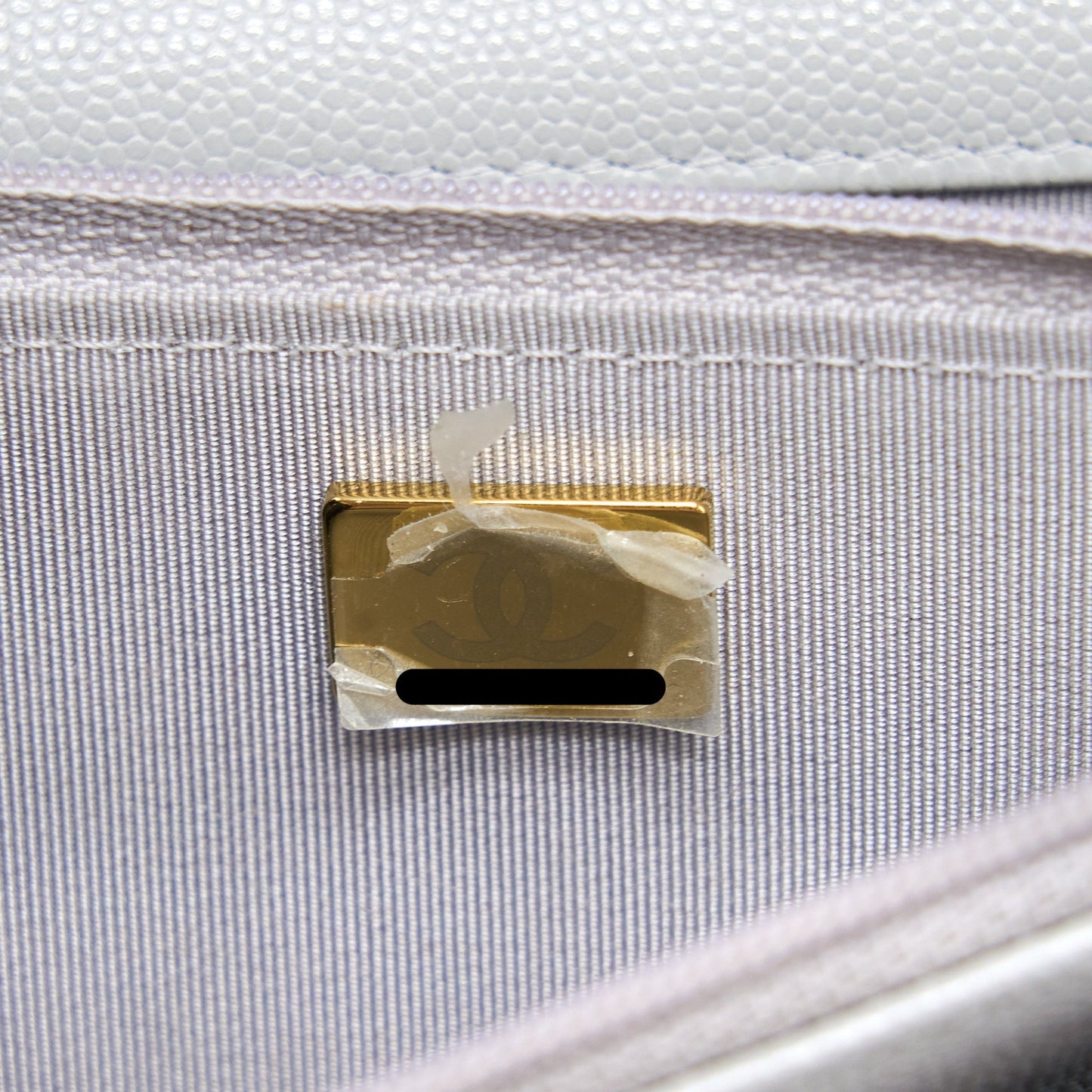 Chanel Classic Wallet on Chain Caviar Light Grey L (Microchip)