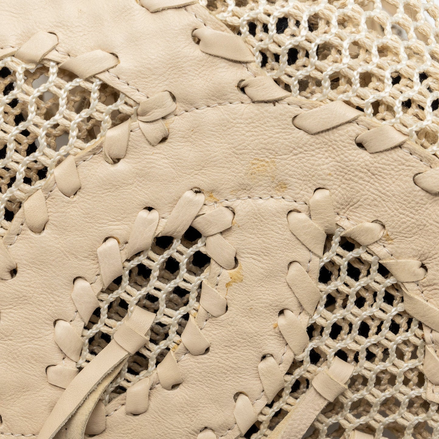 Chanel large beach tote bag lambskin / fabric ivory