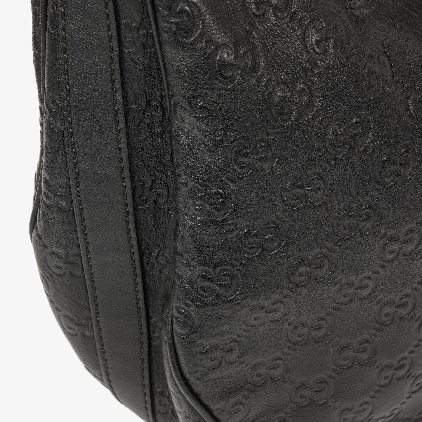 Gucci Guccissima Black Leather Hobo Bag