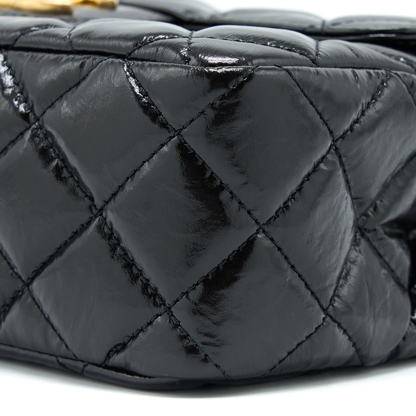 Chanel 23C Hobo Bag Shiny Calfskin Black Brushed  (Microchip)