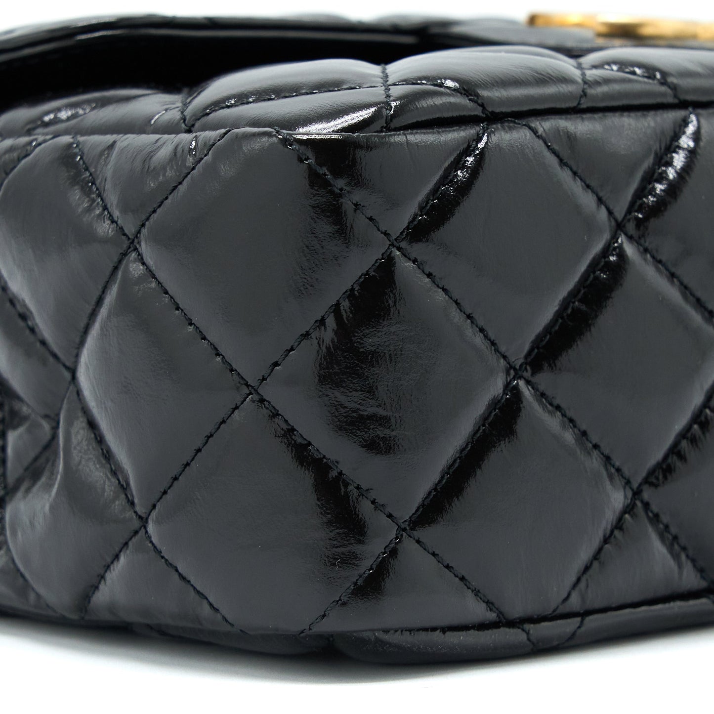 Chanel 23C Hobo Bag Shiny Calfskin Black Brushed  (Microchip)