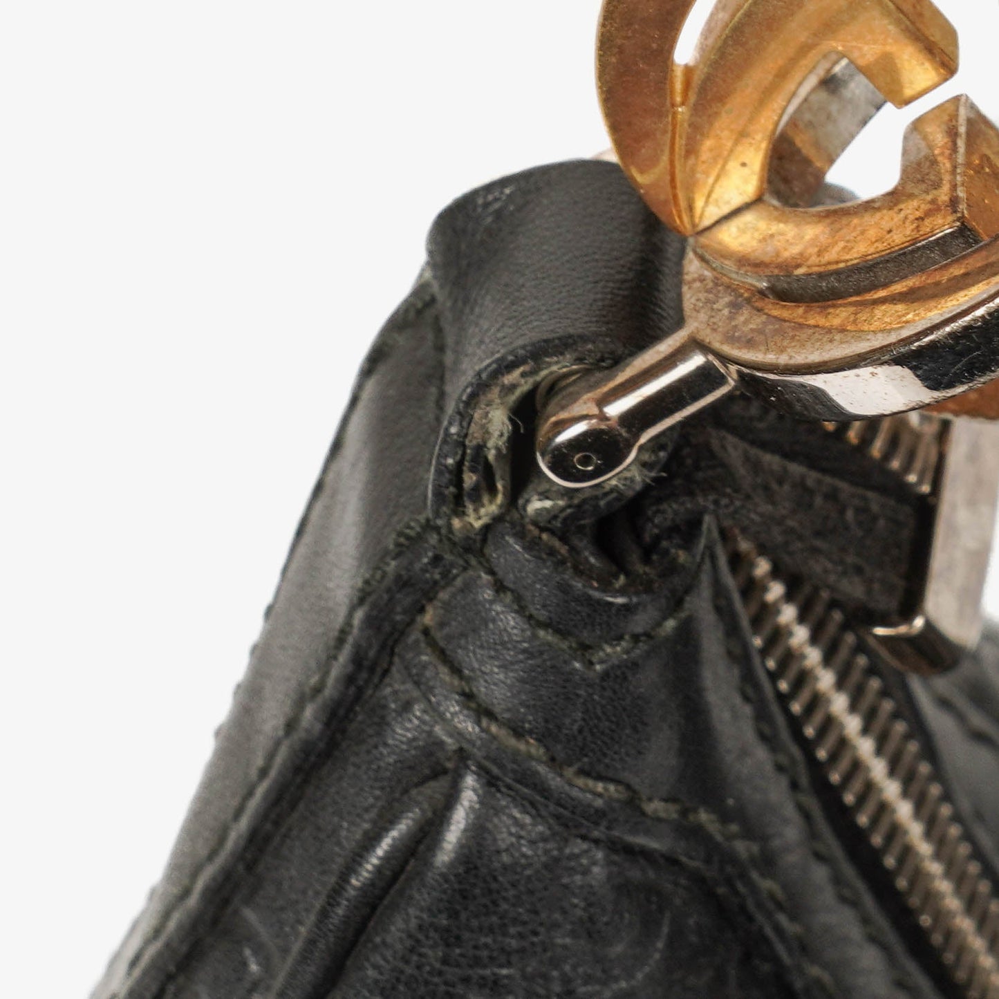 Gucci Guccissima Black Leather Hobo Bag
