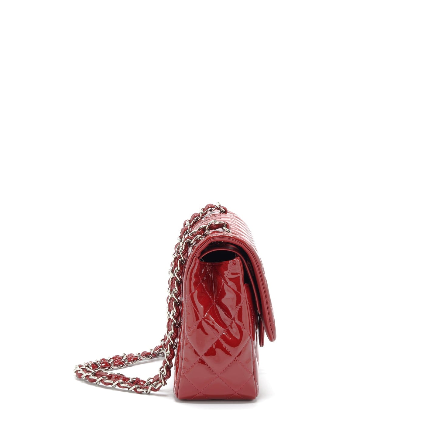 Chanel Jumbo Classic Flap Bag Patent Red