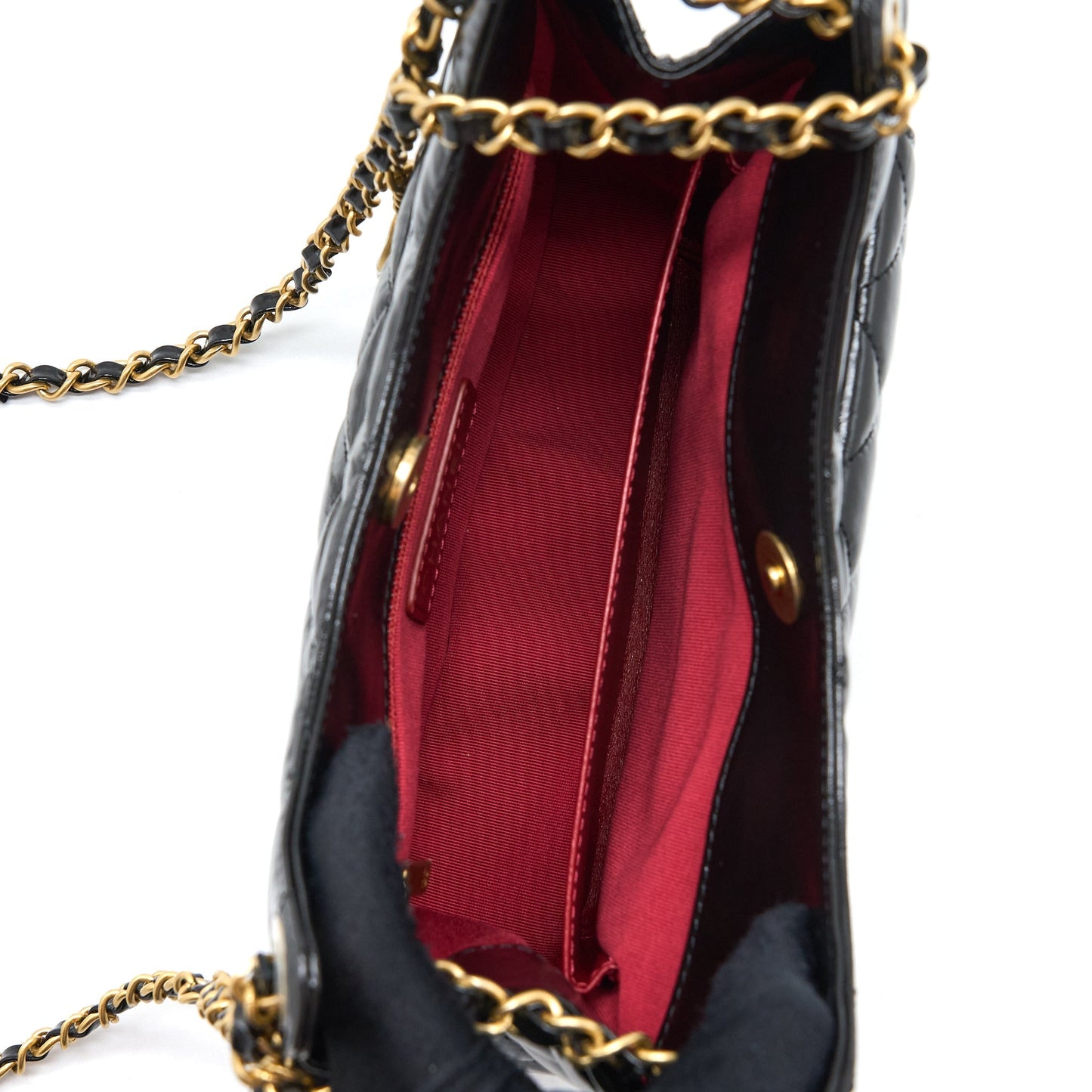 Chanel 23C Hobo Bag Shiny Calfskin Black Brushed  (Microchip)