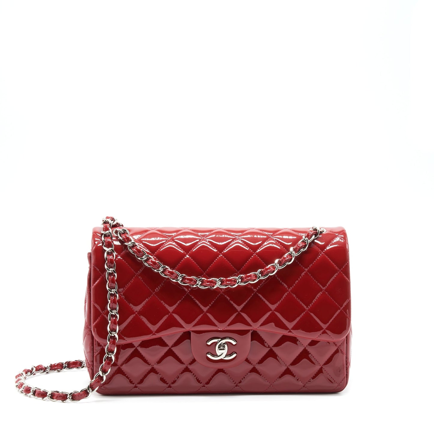 Chanel Jumbo Classic Flap Bag Patent Red
