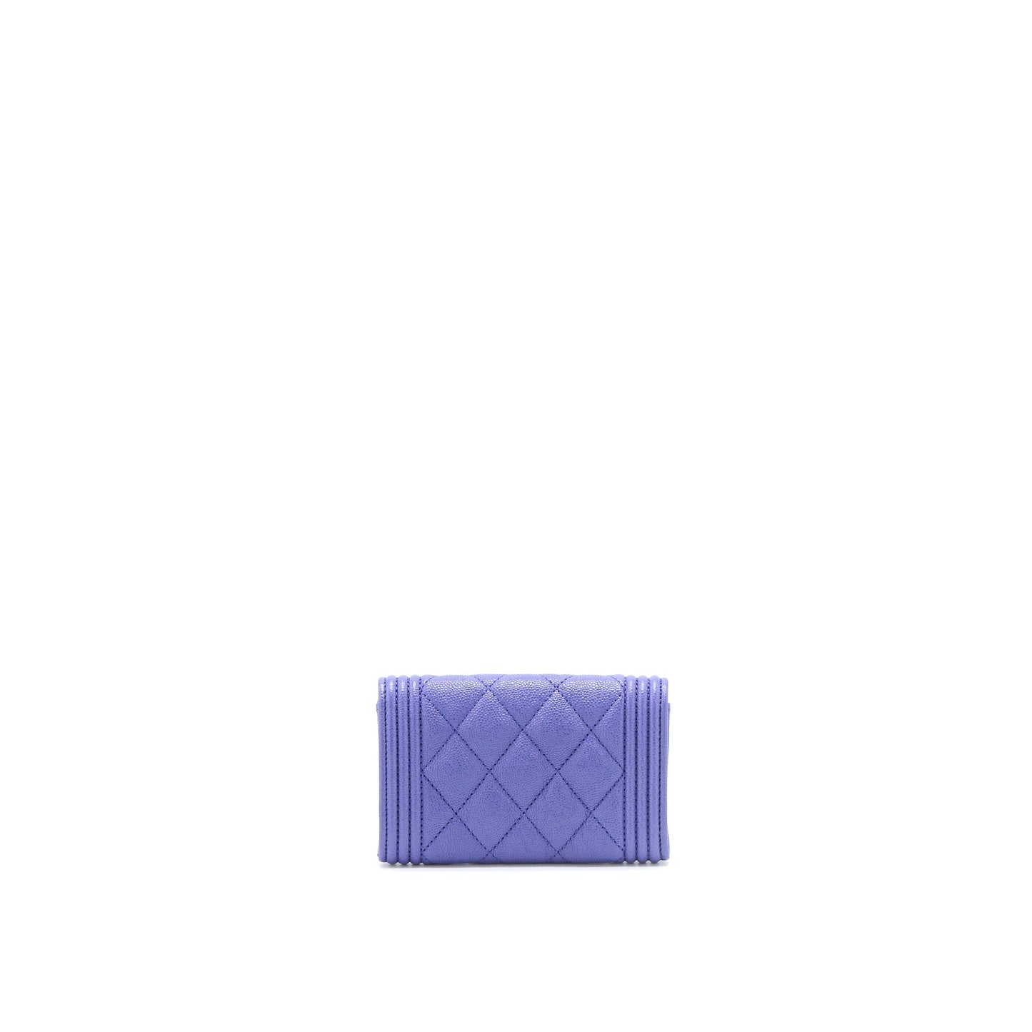 Chanel Boy Card Holder Caviar Purple L