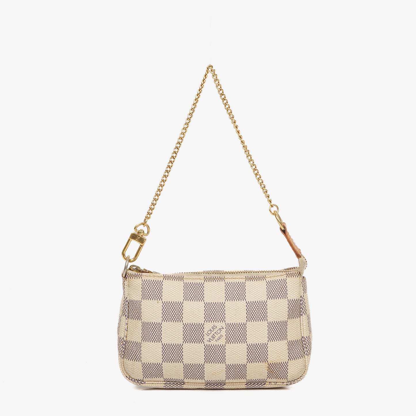 Louis Vuitton Mini Pochette Accessoires Damier Azur Canvas Clutch Handbag
