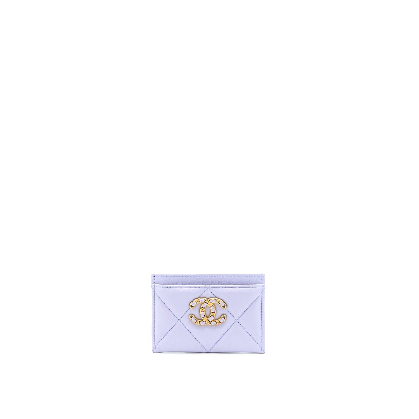 Chanel 19 Card Holder Lambskin Light Purple