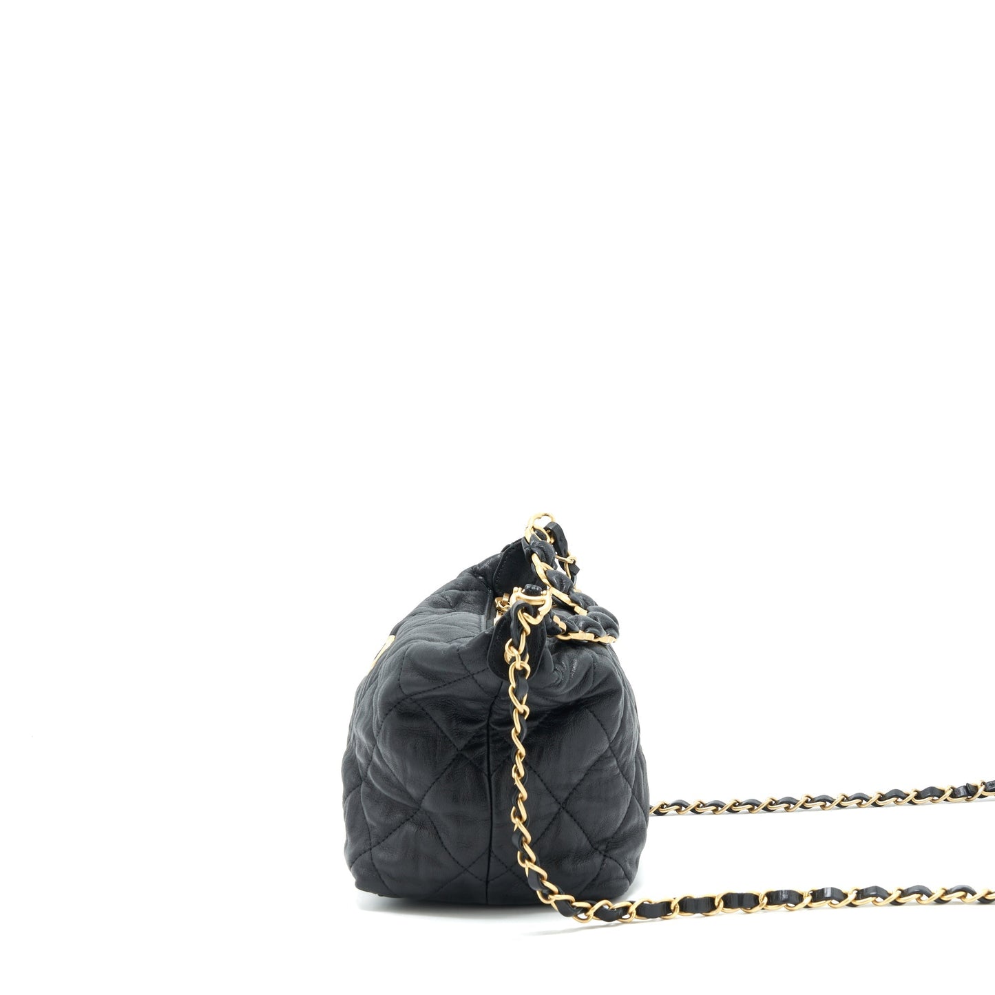 Chanel Hobo Crossbody Bag Lambskin Black
