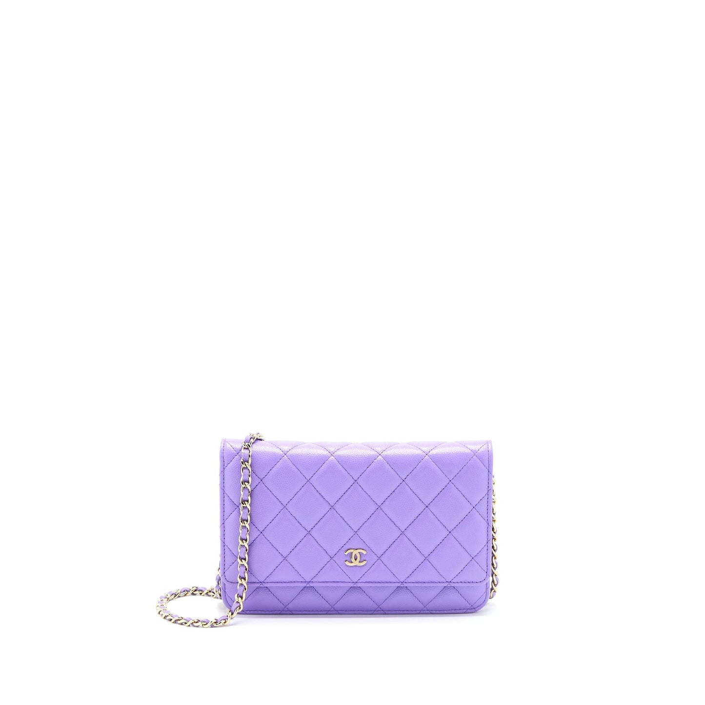 Chanel Classic Wallet On Chain Caviar Purple L