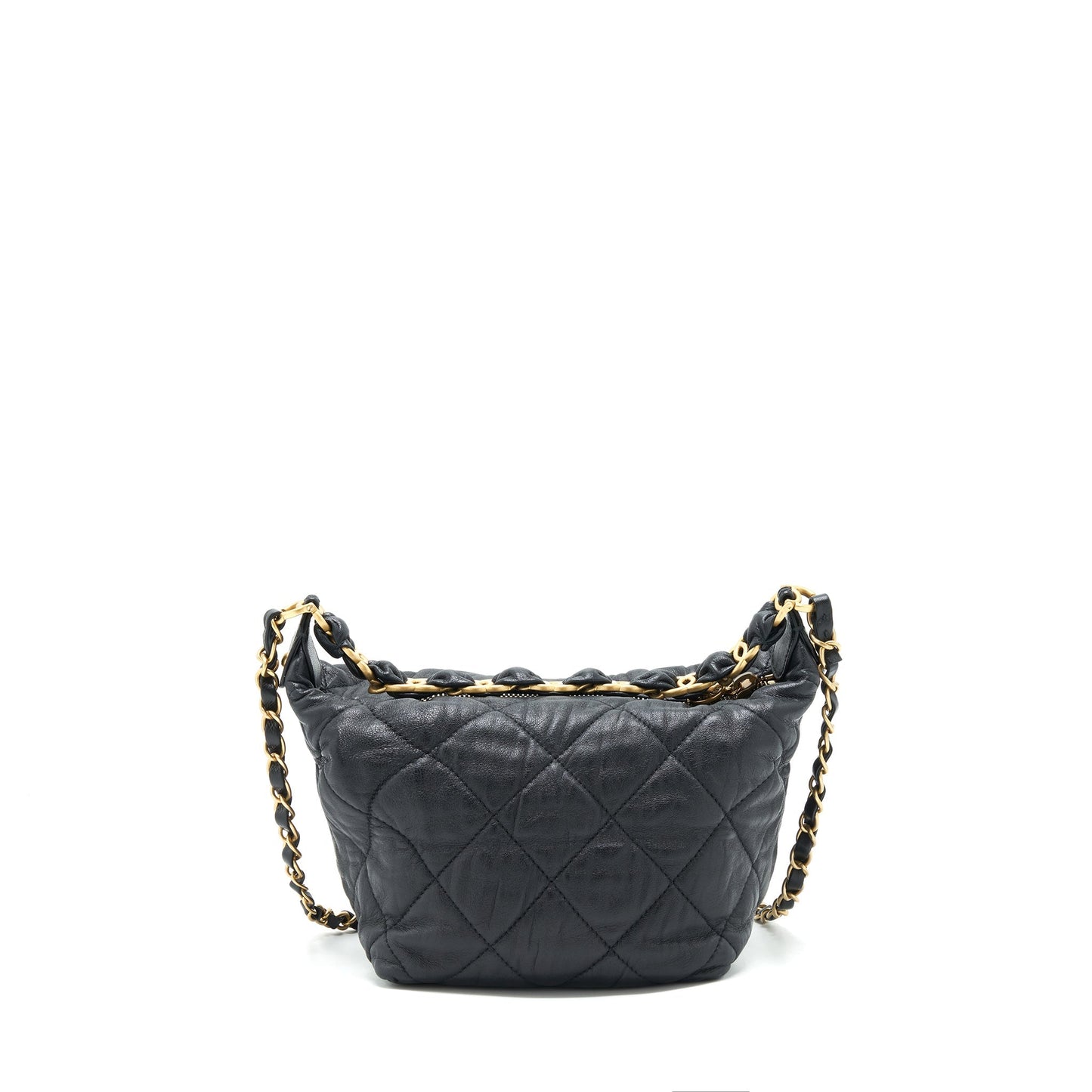 Chanel Hobo Crossbody Bag Lambskin Black