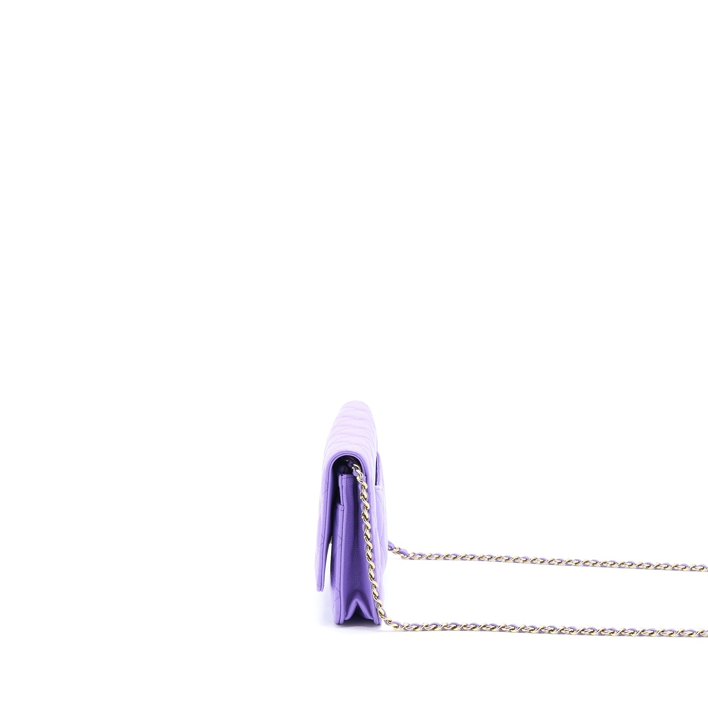 Chanel Classic Wallet On Chain Caviar Purple L