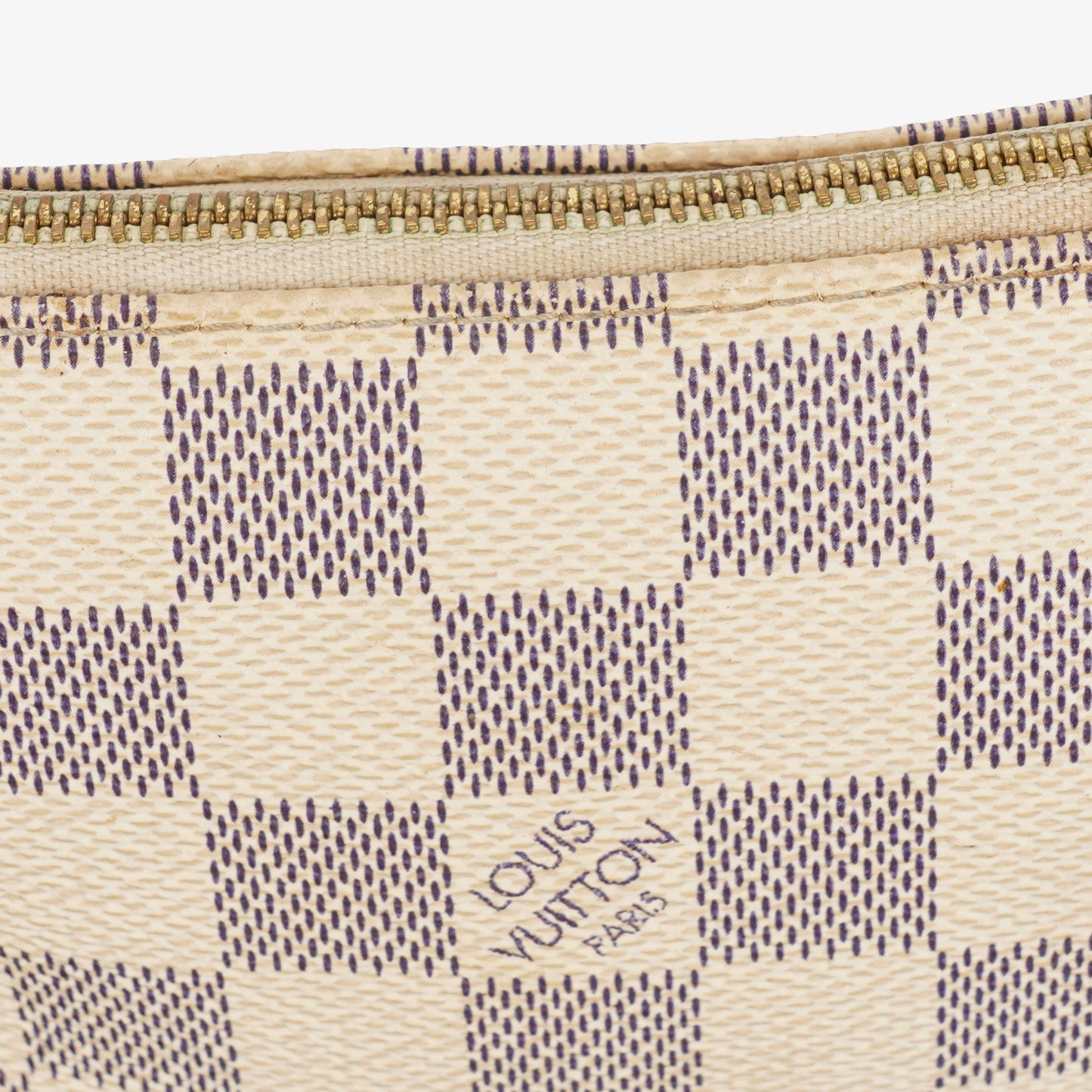 Louis Vuitton Mini Pochette Accessoires Damier Azur Canvas Clutch Handbag