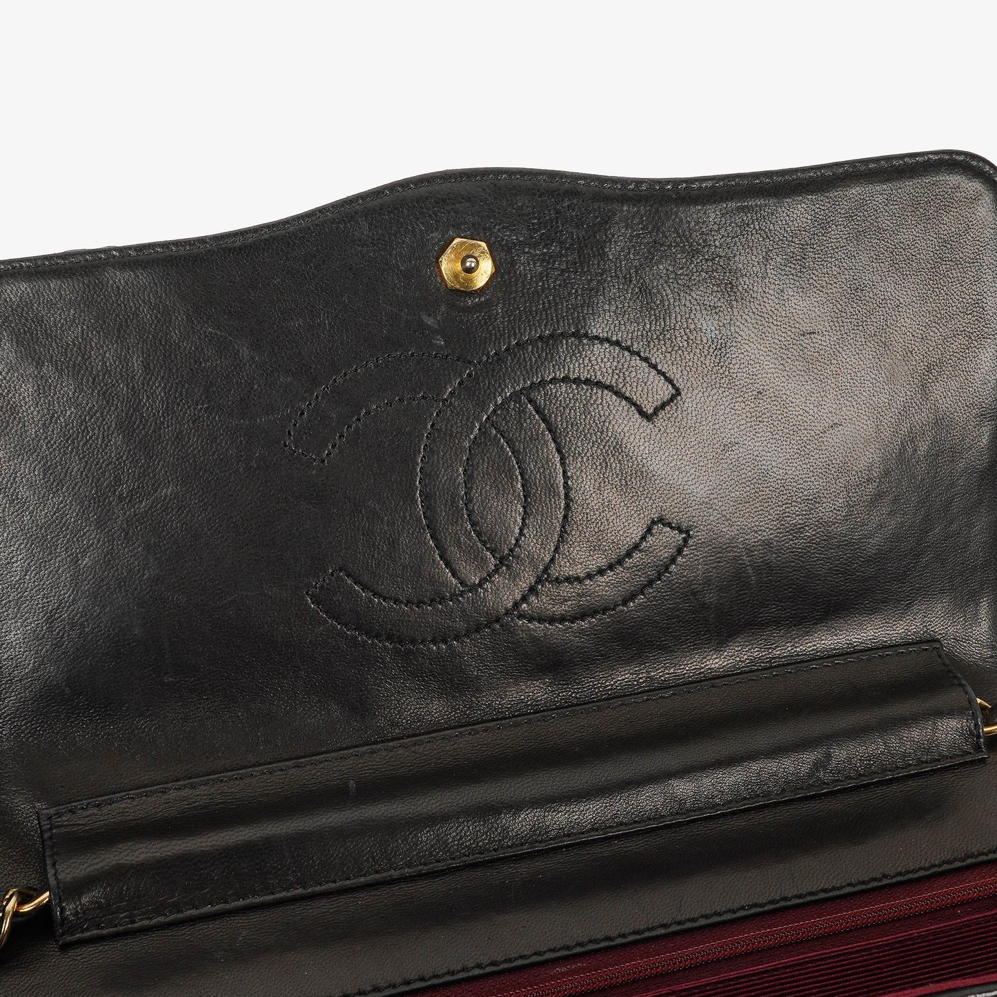 Chanel Classic Single Flap Bag Black Diagonal Quilted Lambskin 24K Gold-Plated Hardware
