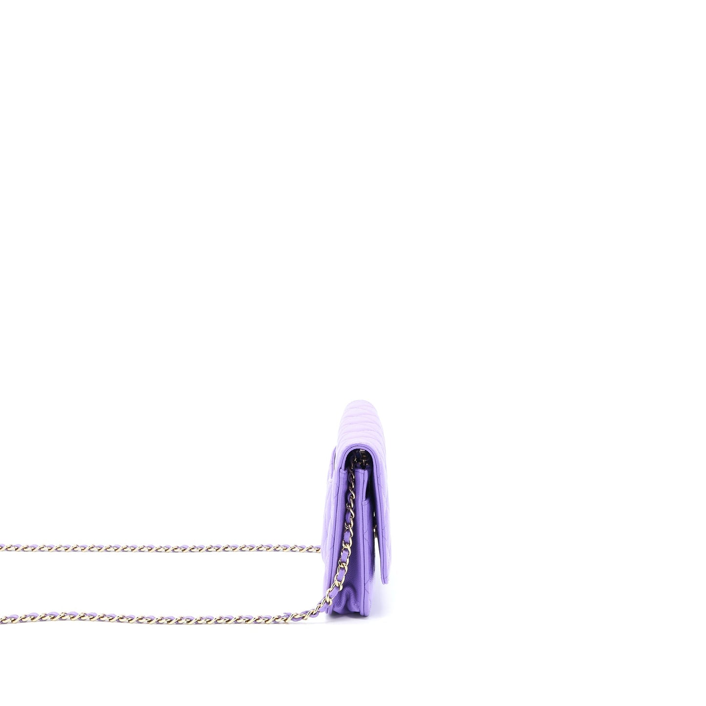 Chanel Classic Wallet On Chain Caviar Purple L
