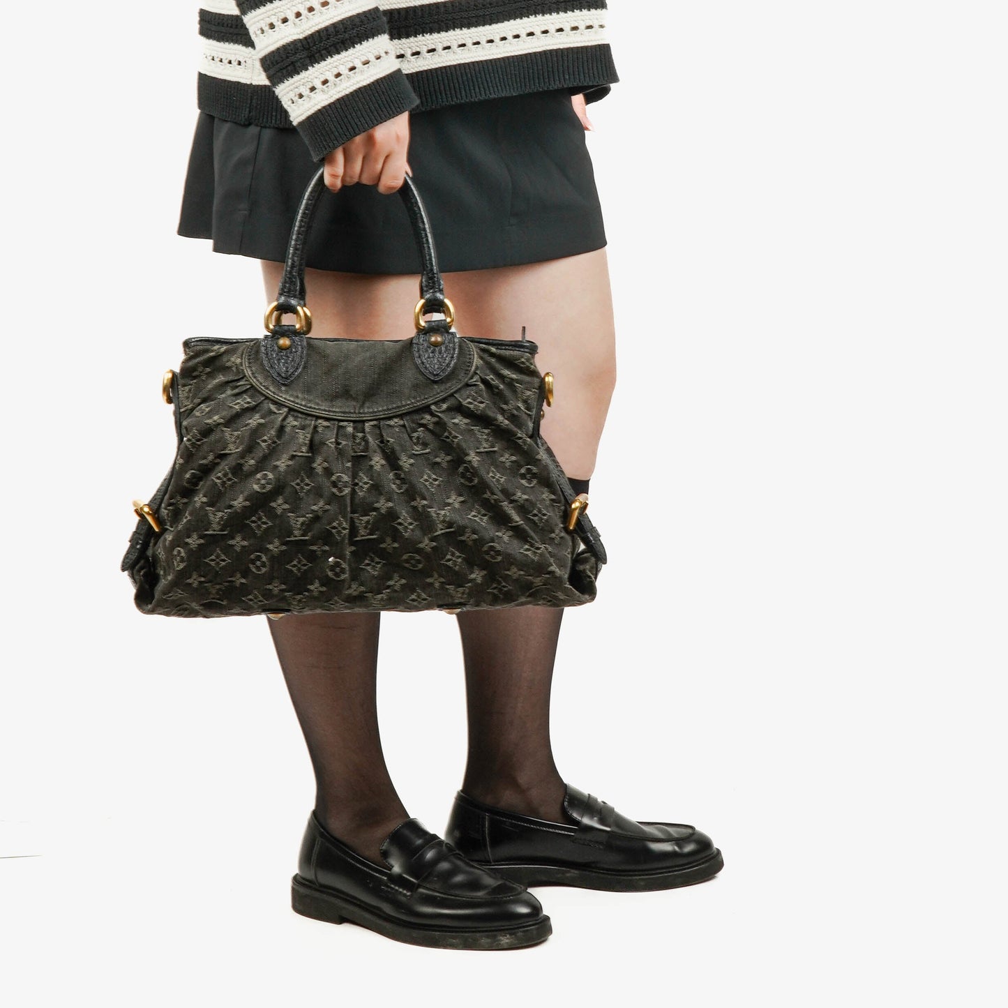 Louis Vuitton Neo Cabby GM Monogram Denim Bag Black
