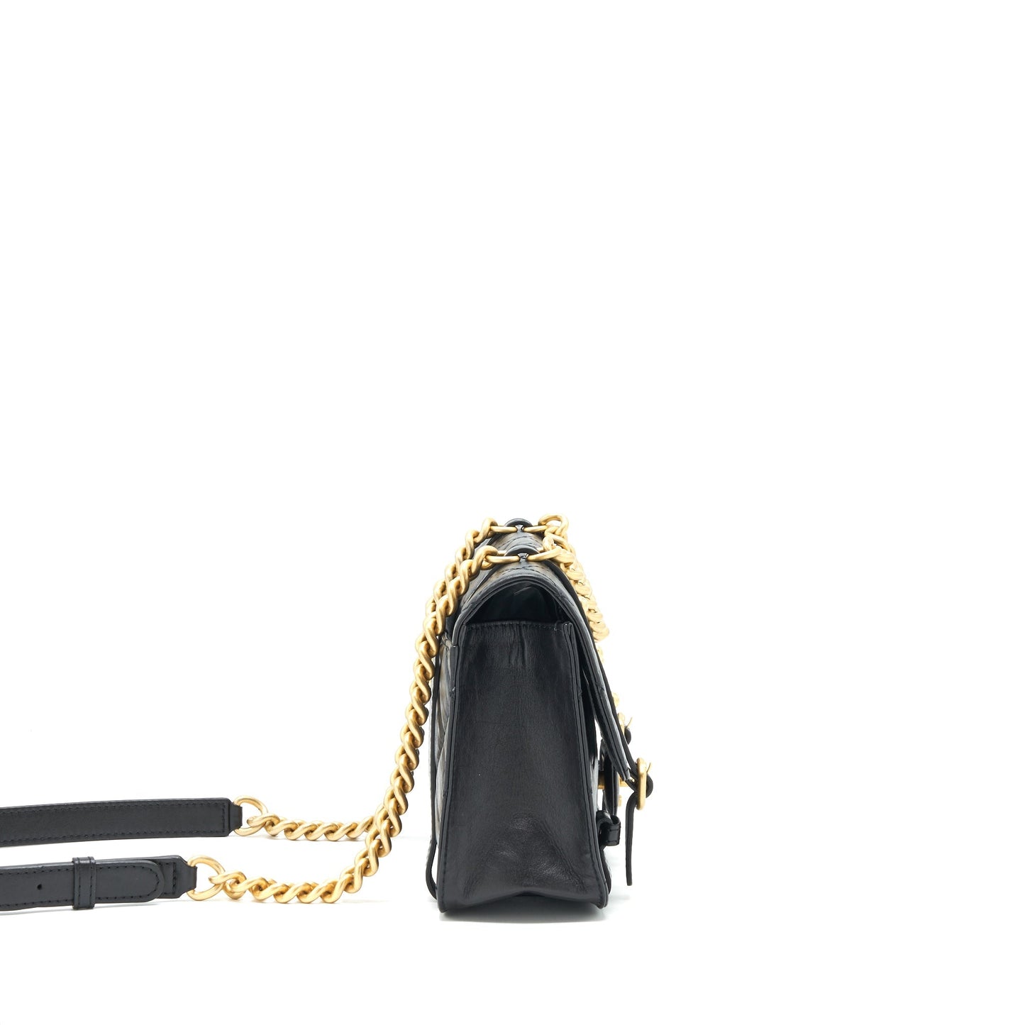 Chanel 21B Messenger Bag Calfskin Black