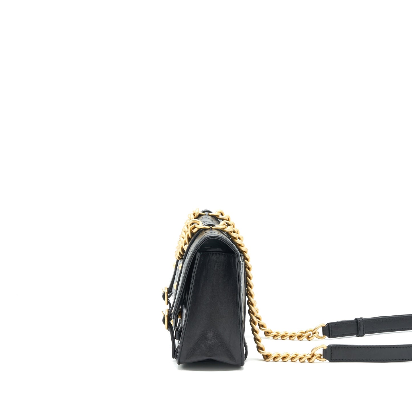 Chanel 21B Messenger Bag Calfskin Black