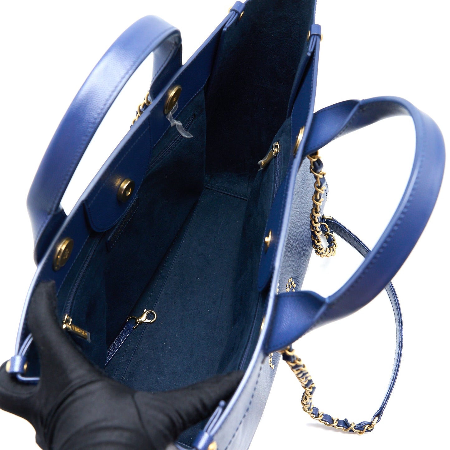 Chanel Deauville Tote Bag Grained Calfskin Navy
