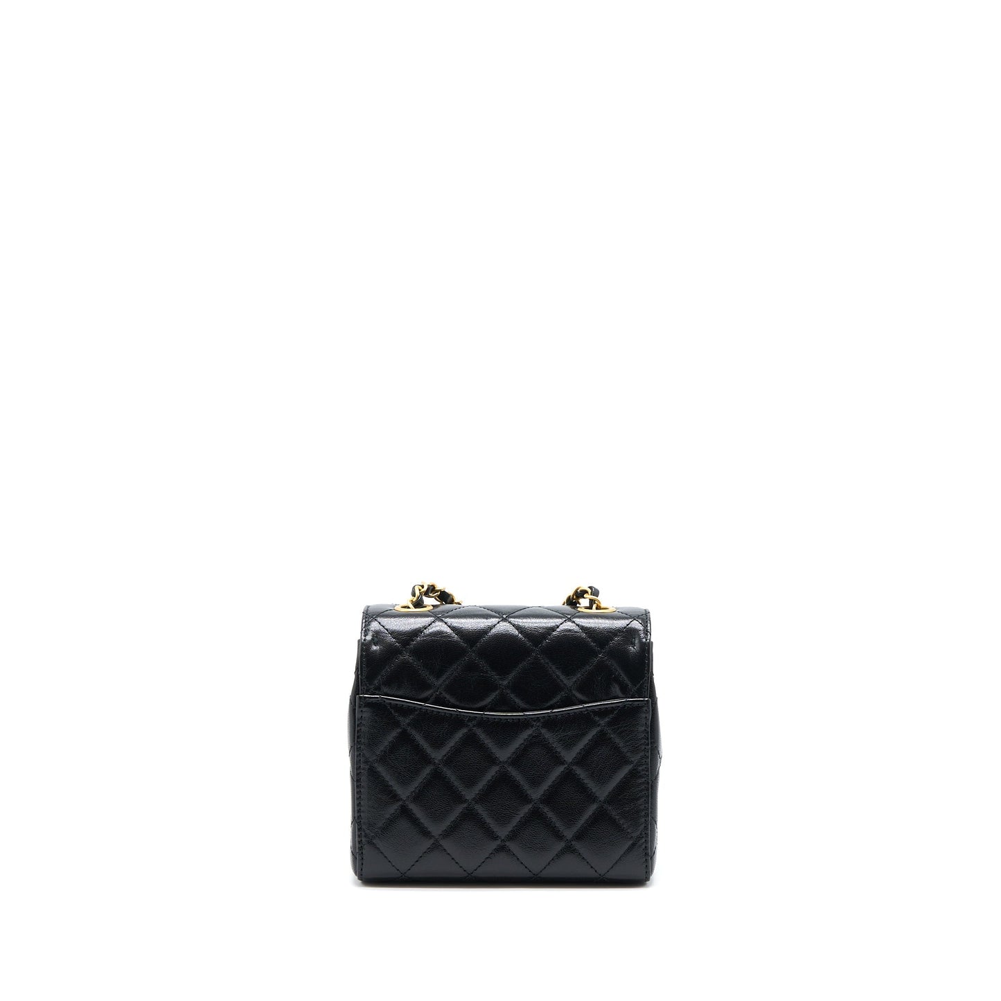 Chanel 22K Retro Classic New Mini Square Flap Bag Goatskin Black (Microchip)