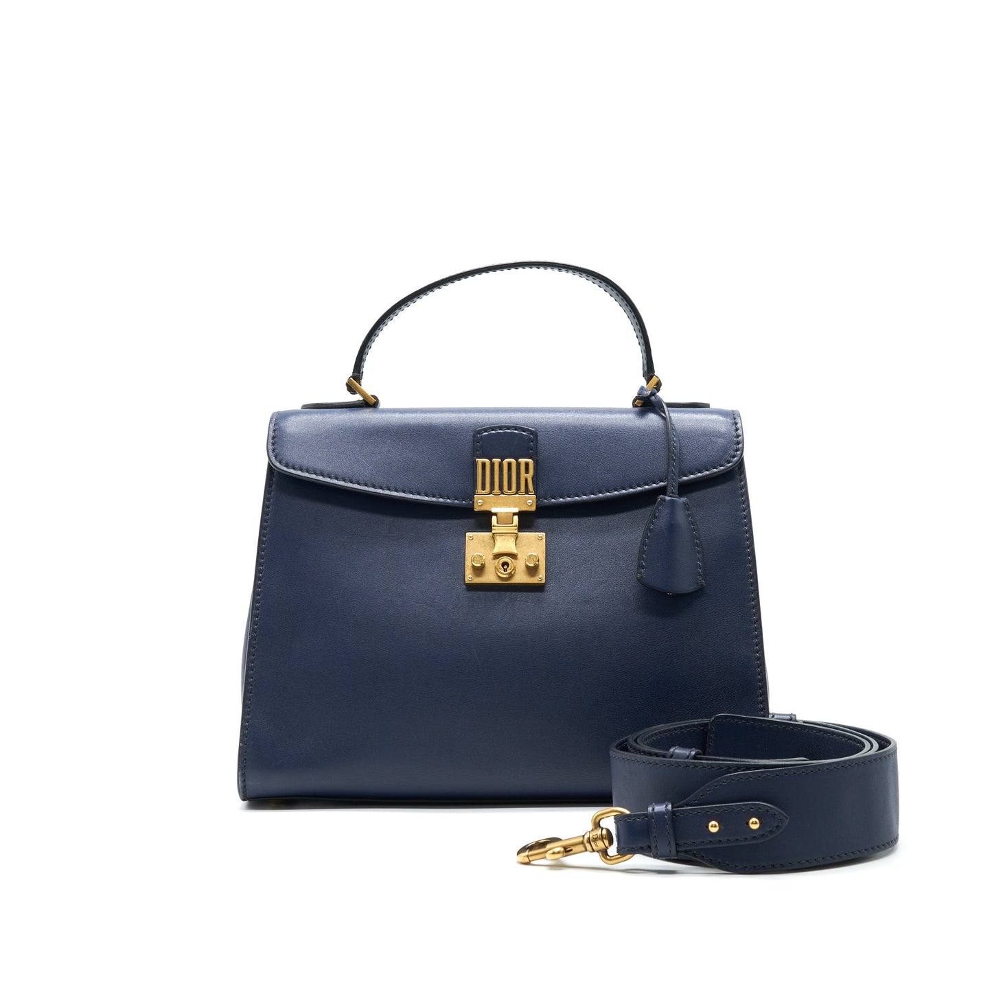 CHRISTIAN Dioraddict Top Handle Purse In Navy