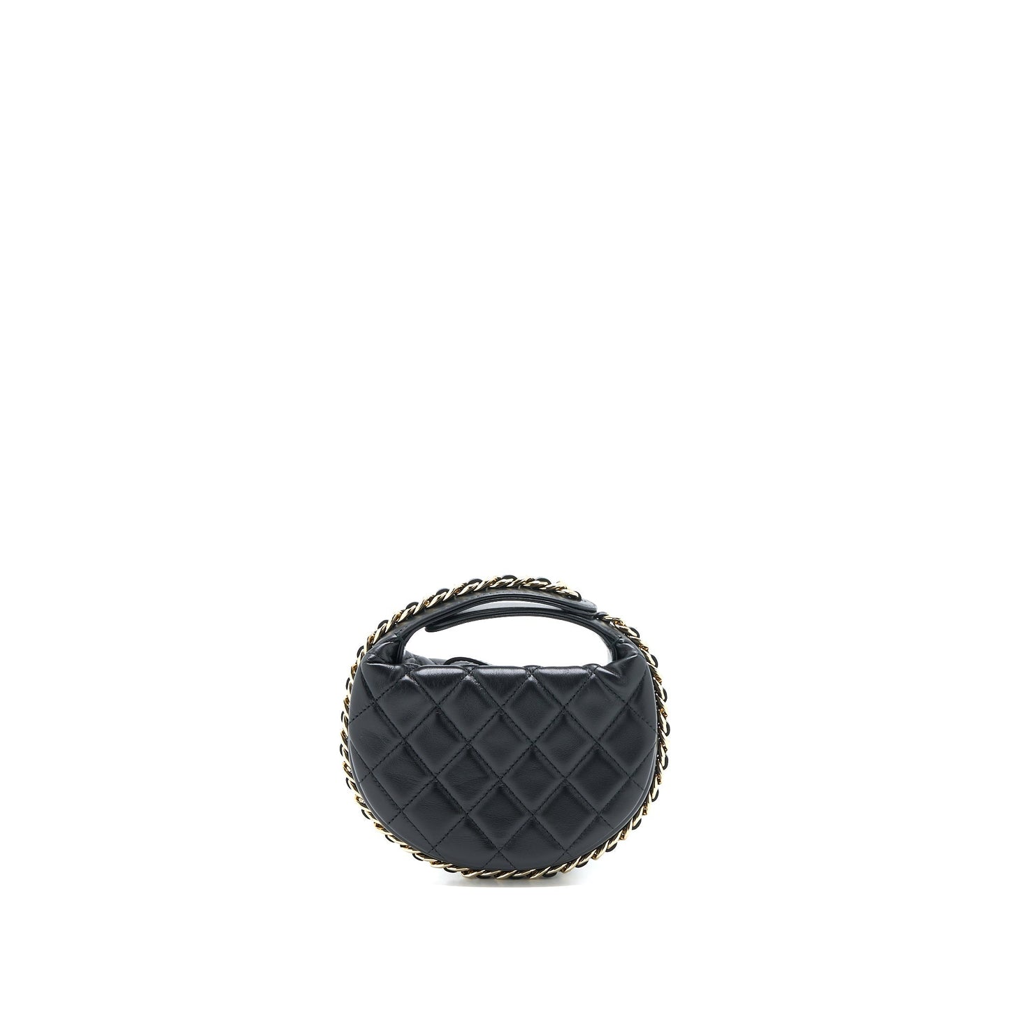 Chanel 23C Round Clutch Lambskin Black L (Microchip)