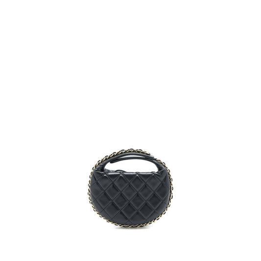 Chanel 23C Round Clutch Lambskin Black L (Microchip)