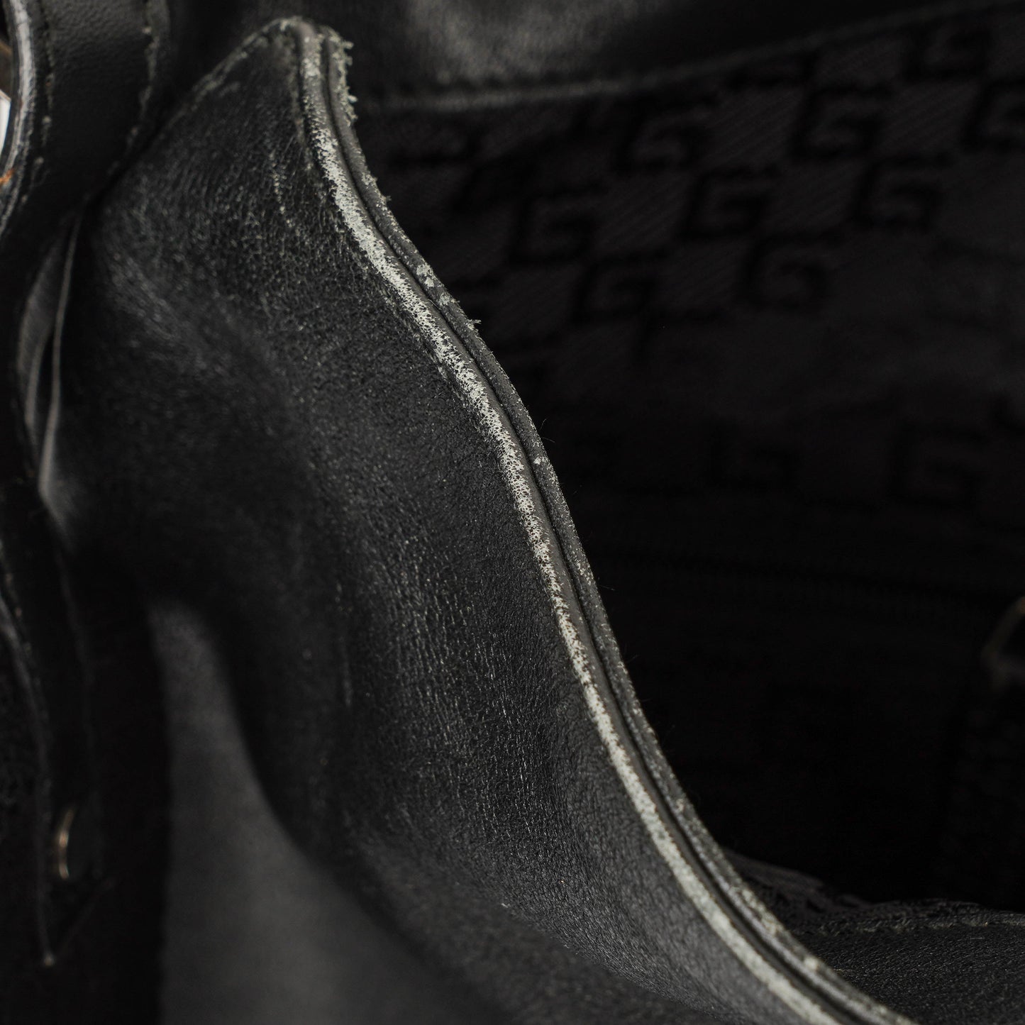 Gucci Bamboo Top Handle Black Lerahter Hobo Bag