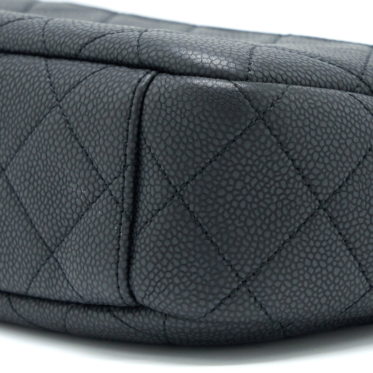 Chanel Large Camera Bag Grained Calfskin Dark Grey L