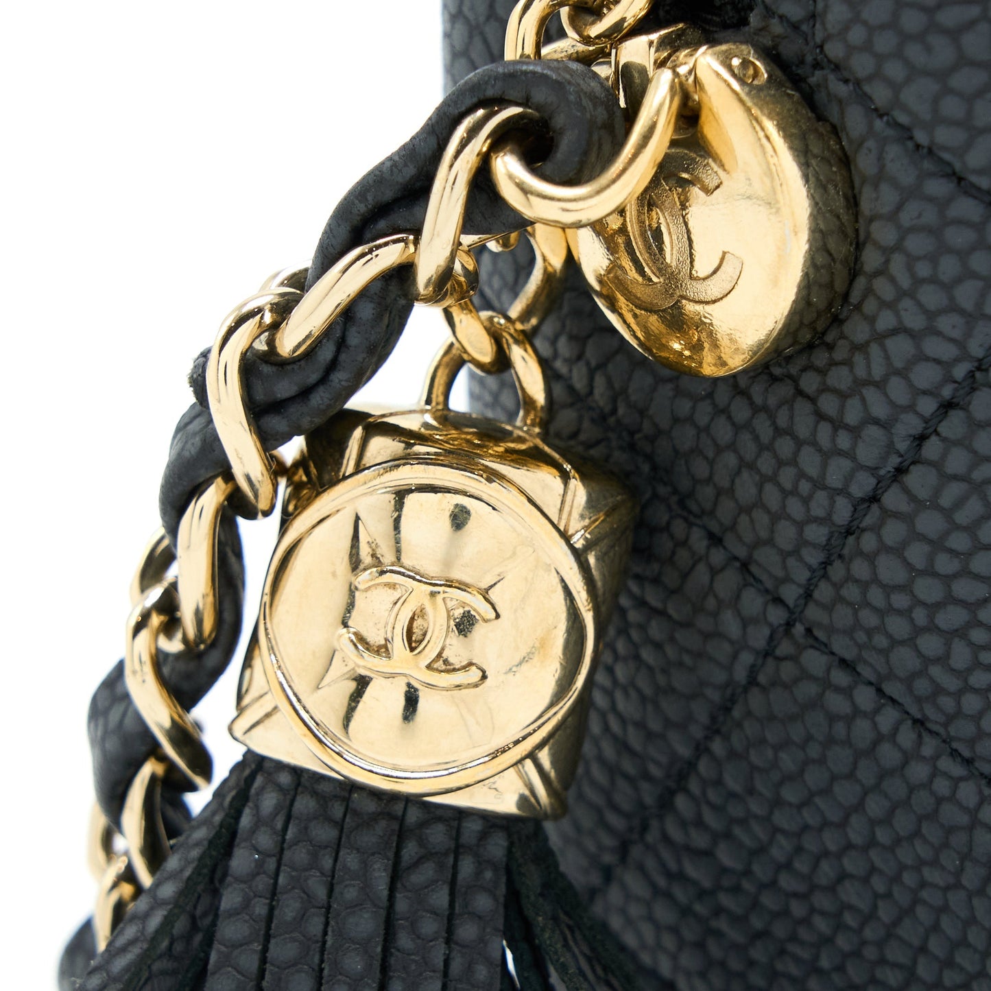 Chanel Large Camera Bag Grained Calfskin Dark Grey L