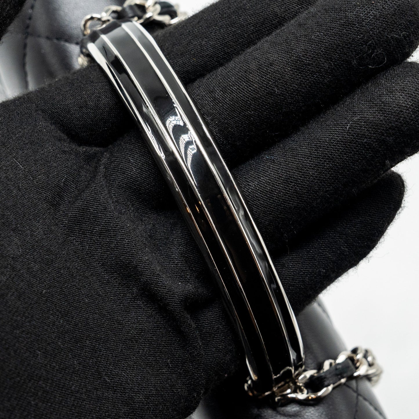Chanel Top Handle Mini Wallet On Chain Flap Bag Lambskin Black  (Microchip)