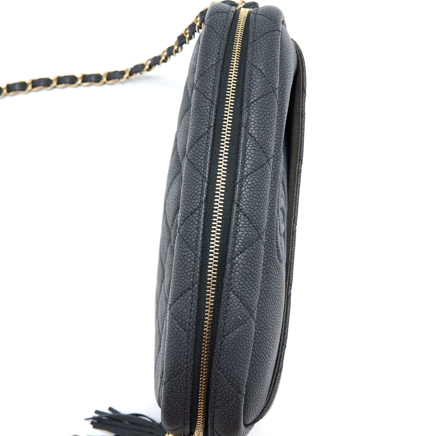 Chanel Large Camera Bag Grained Calfskin Dark Grey L