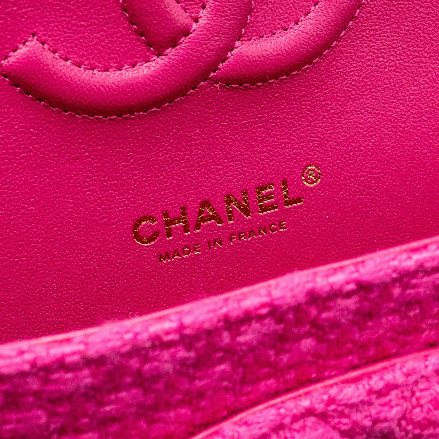 Chanel Medium Classic Double Flap Bag Tweed Pink L (Microchip)