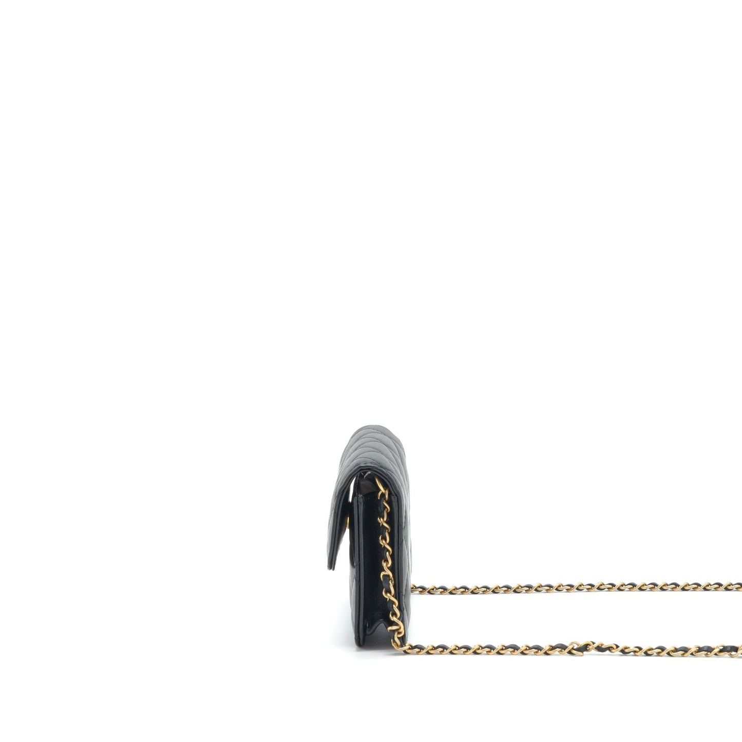 Chanel Pearl Crush Mini Flap Belt Bag Lambskin Black