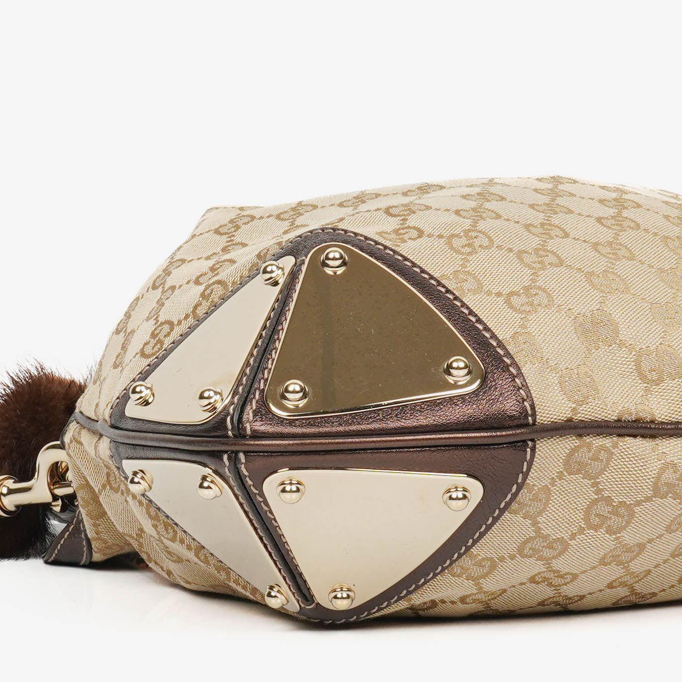 Gucci Monogram Canvas Mink Indy Top Handle Bag