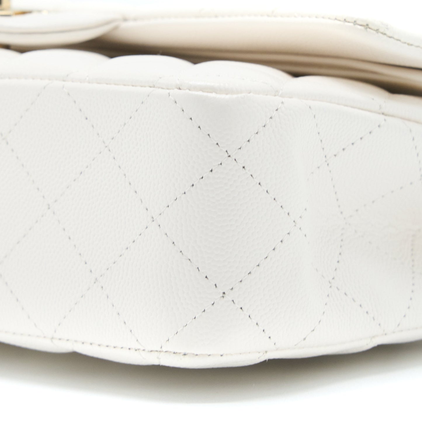 Chanel Medium Classic Double Flap Bag Caviar White L
