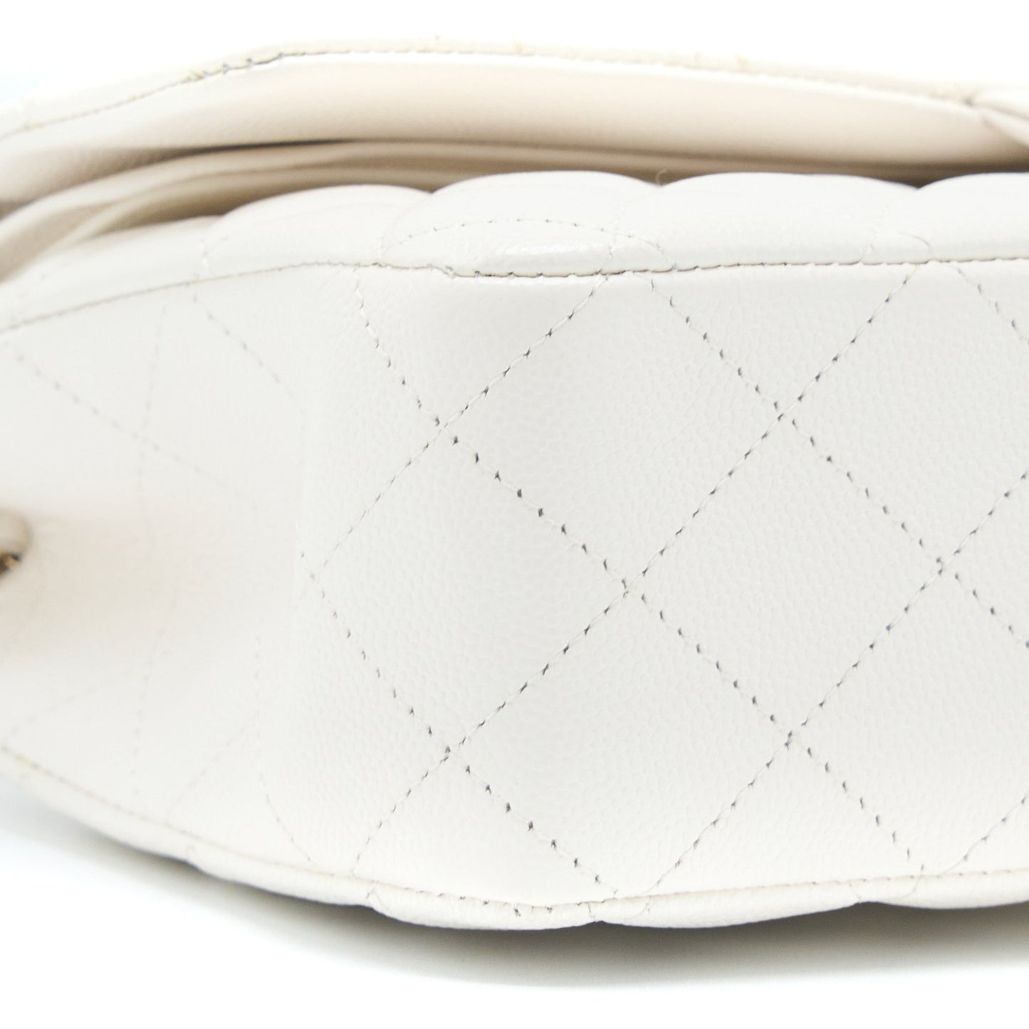 Chanel Medium Classic Double Flap Bag Caviar White L