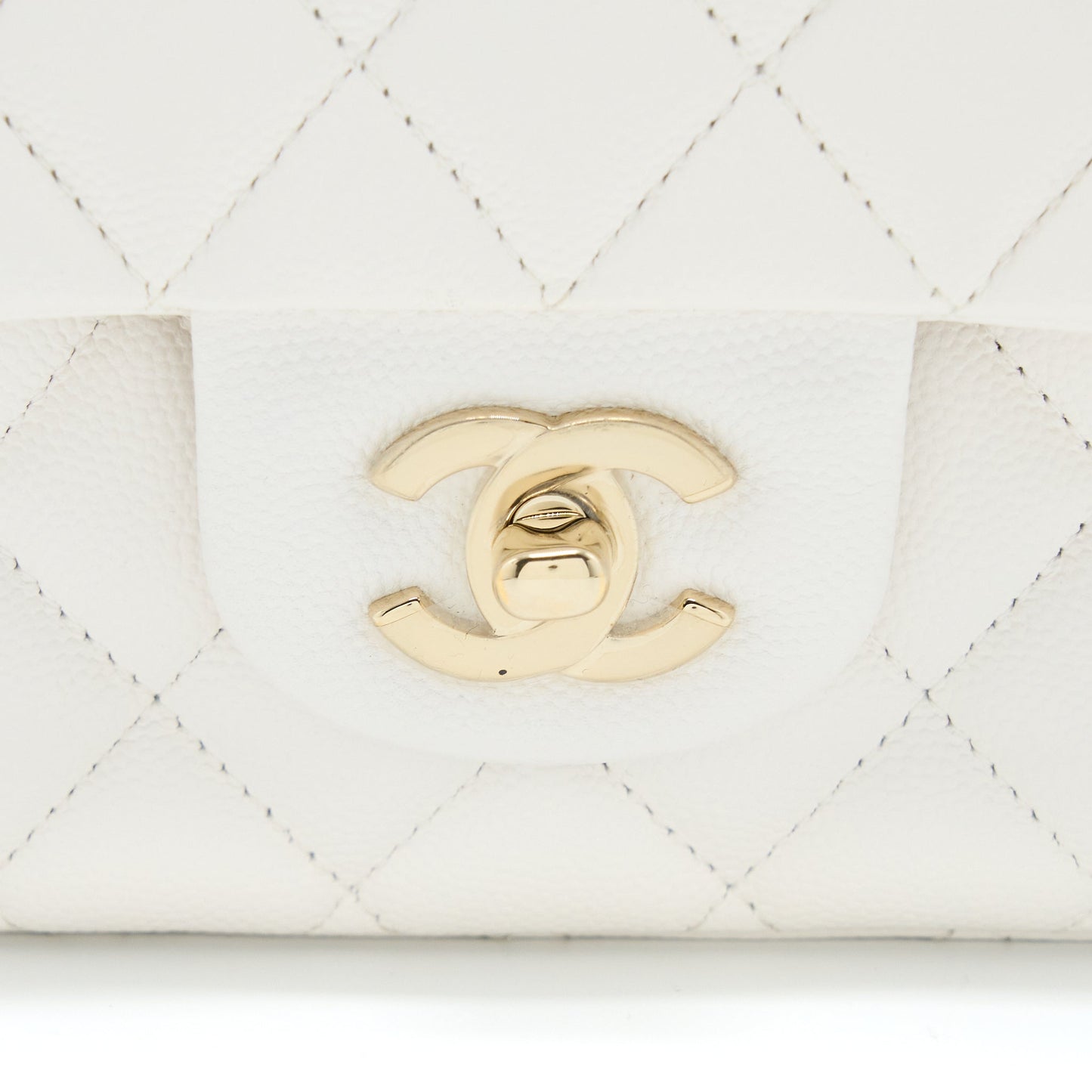 Chanel Medium Classic Double Flap Bag Caviar White L